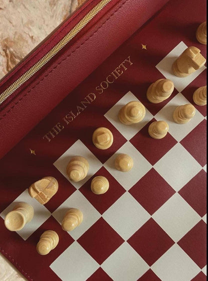 Travel Chess Set - Roll Up - Soft Premium Vegan Leather