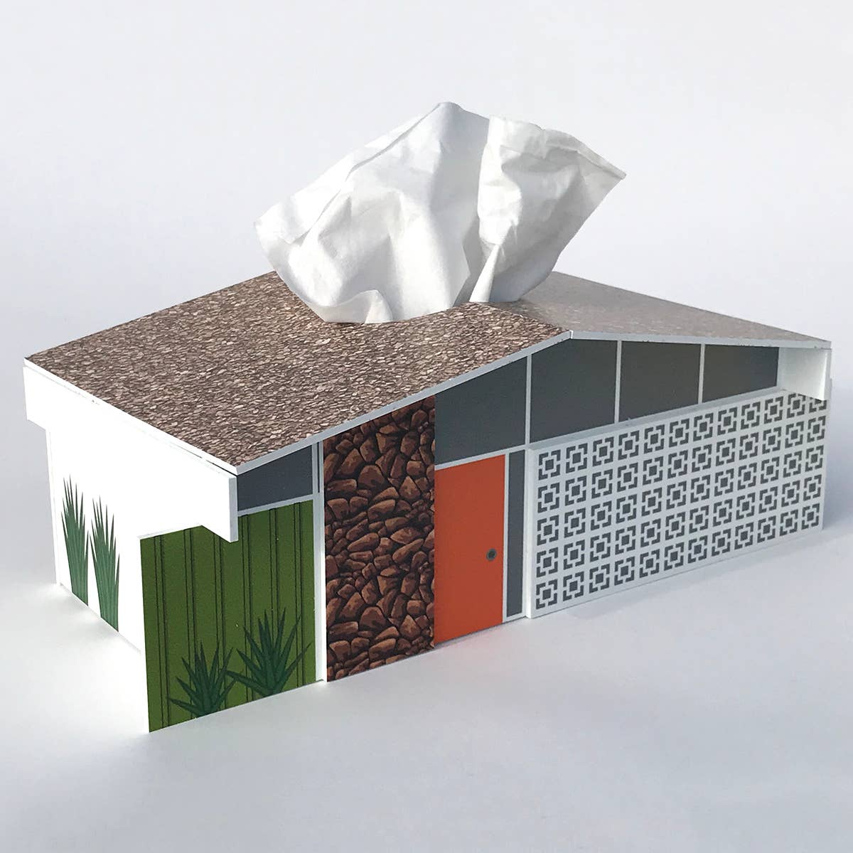Twin Palms House - Mid-Century Modern Tissue Box Cover