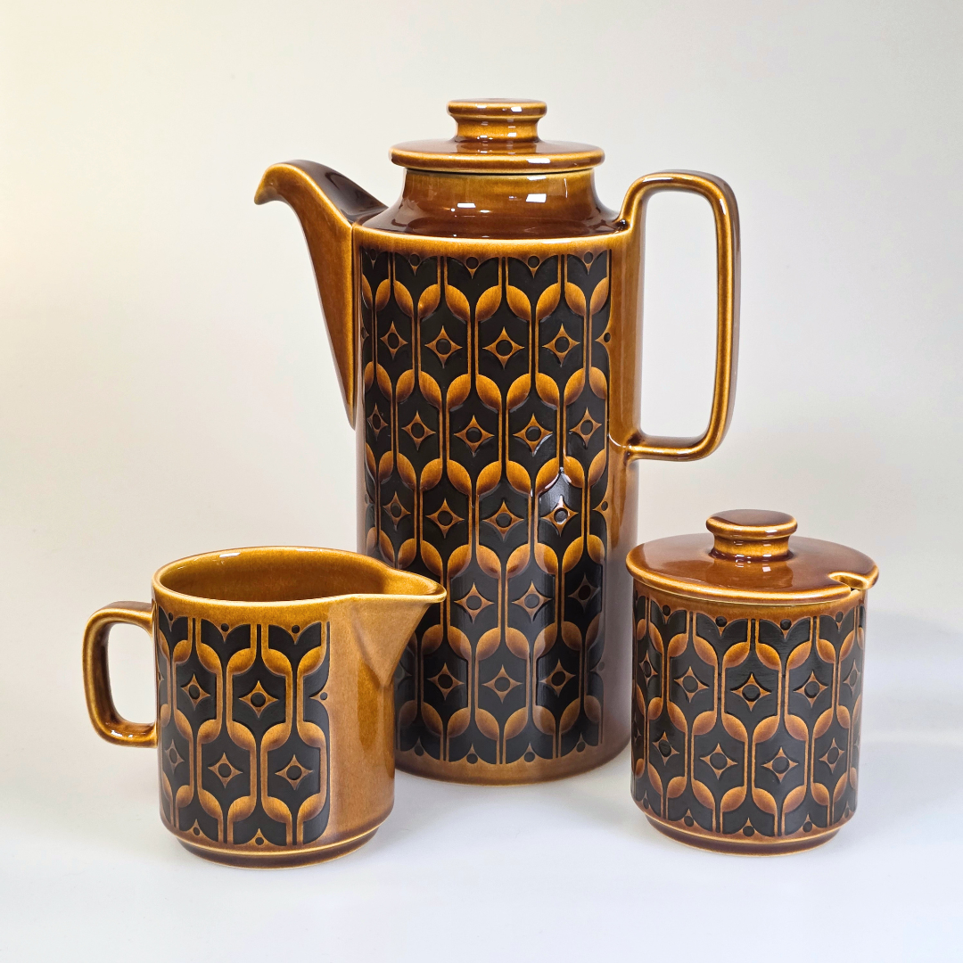 Vintage Hornsea | Tall Lidded Sugar Bowl - Heirloom - Autumn Brown