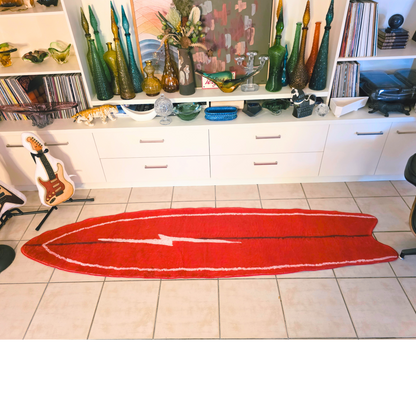 Electric Surfboard - Shaped Area Rug - Red 60cm x 240cm