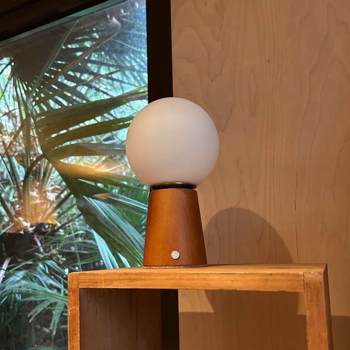 Mid-Century Globe Touch Lamp – Small - Mango Wood