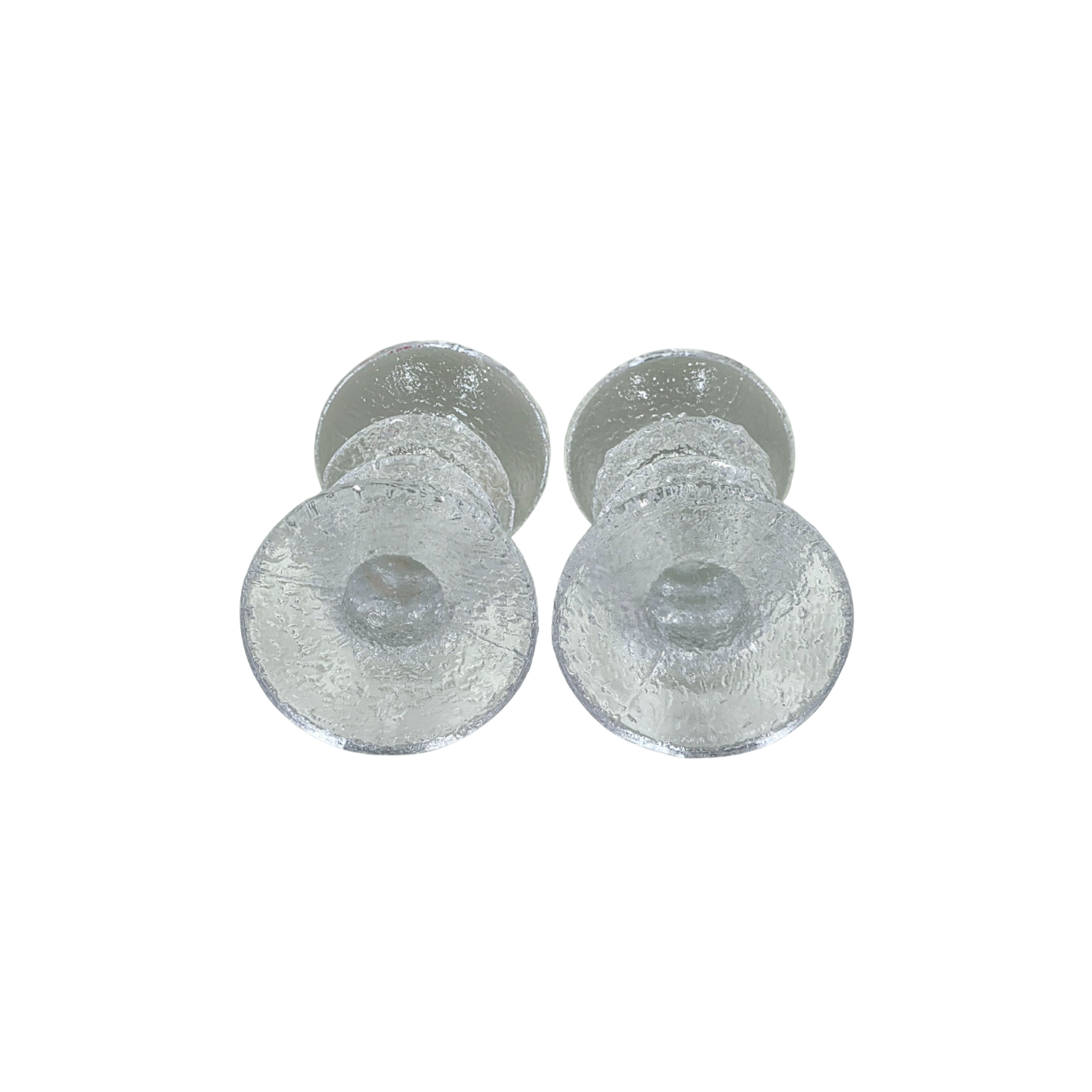 Vintage | Iittala - Timo Sarpaneva - Clear Glass Candlesticks - Set of 2 - Finland 12cm