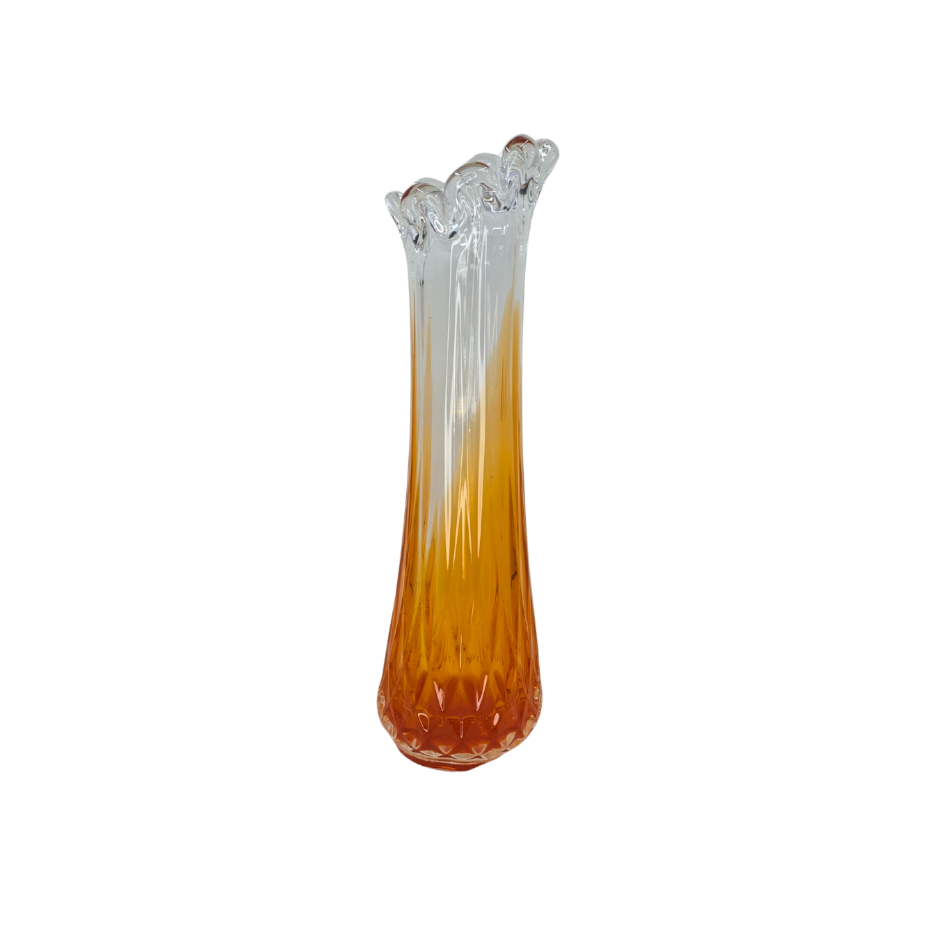 Vintage | Textured Orange Glass Finger Vase