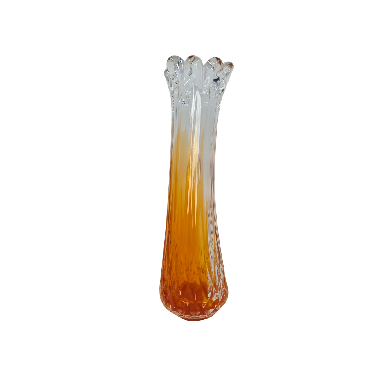 Vintage | Textured Orange Glass Finger Vase