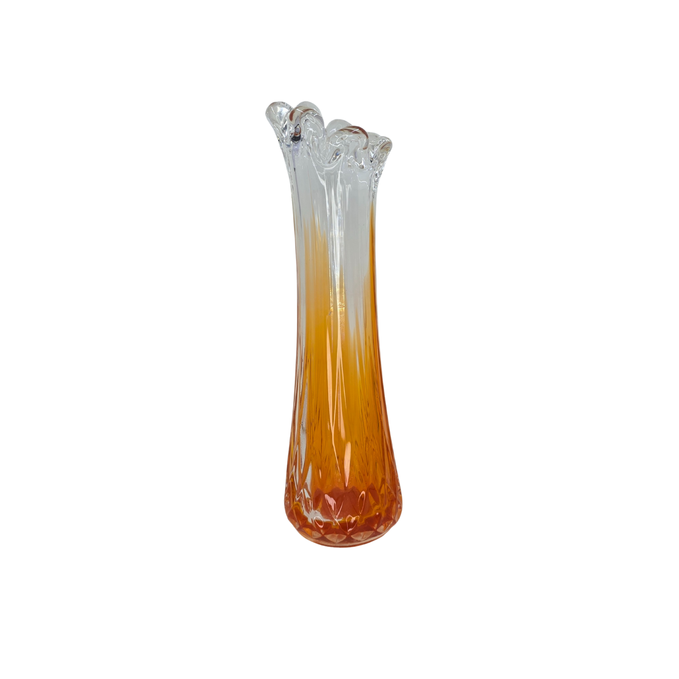 Vintage | Textured Orange Glass Finger Vase
