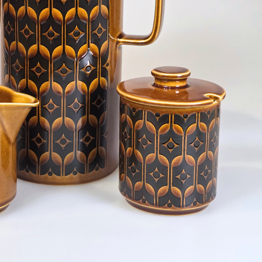 Vintage Hornsea | Tall Lidded Sugar Bowl - Heirloom - Autumn Brown