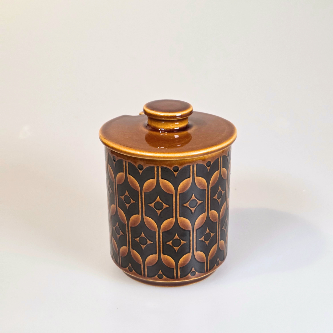Vintage Hornsea | Tall Lidded Sugar Bowl - Heirloom - Autumn Brown
