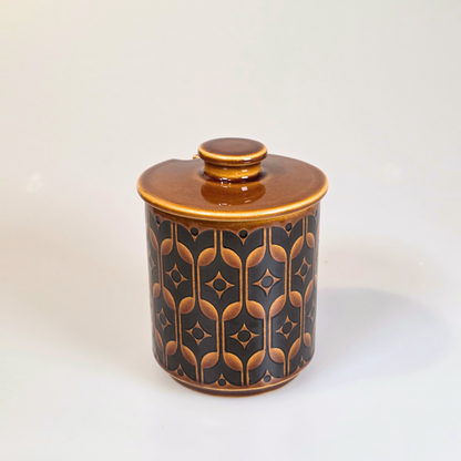 Vintage Hornsea | Tall Lidded Sugar Bowl - Heirloom - Autumn Brown