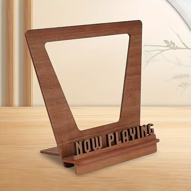 Now Playing - Vinyl Record Display Stand - Wooden Music Organiser