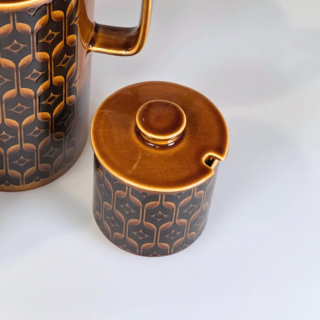 Vintage Hornsea | Tall Lidded Sugar Bowl - Heirloom - Autumn Brown