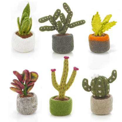 Barrel Cactus - Hand Felted - Artificial Plant Decoration - Small