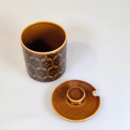 Vintage Hornsea | Tall Lidded Sugar Bowl - Heirloom - Autumn Brown