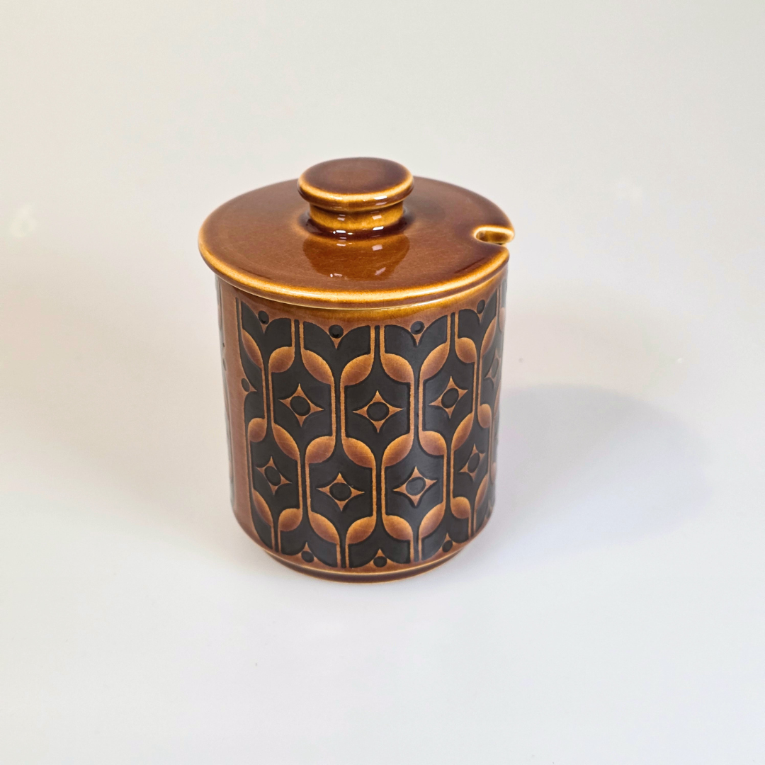 Vintage Hornsea | Tall Lidded Sugar Bowl - Heirloom - Autumn Brown