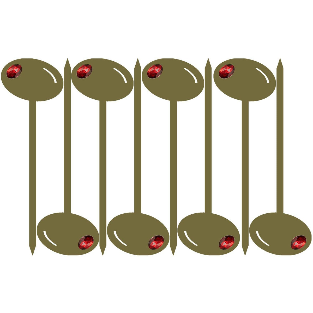 Martini and Olive Acrylic Swizzle Sticks | Set of 8