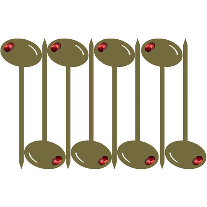 Martini and Olive Acrylic Swizzle Sticks | Set of 8
