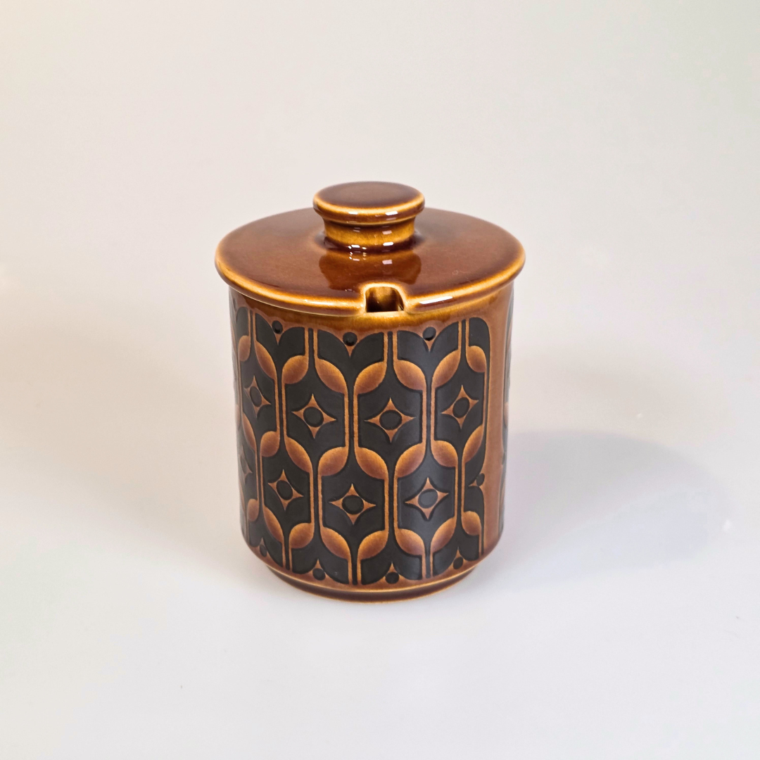 Vintage Hornsea | Tall Lidded Sugar Bowl - Heirloom - Autumn Brown