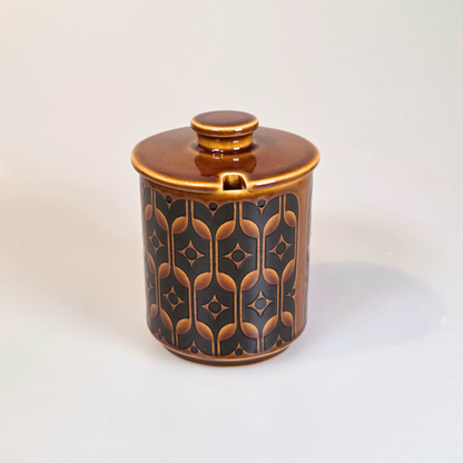 Vintage Hornsea | Tall Lidded Sugar Bowl - Heirloom - Autumn Brown