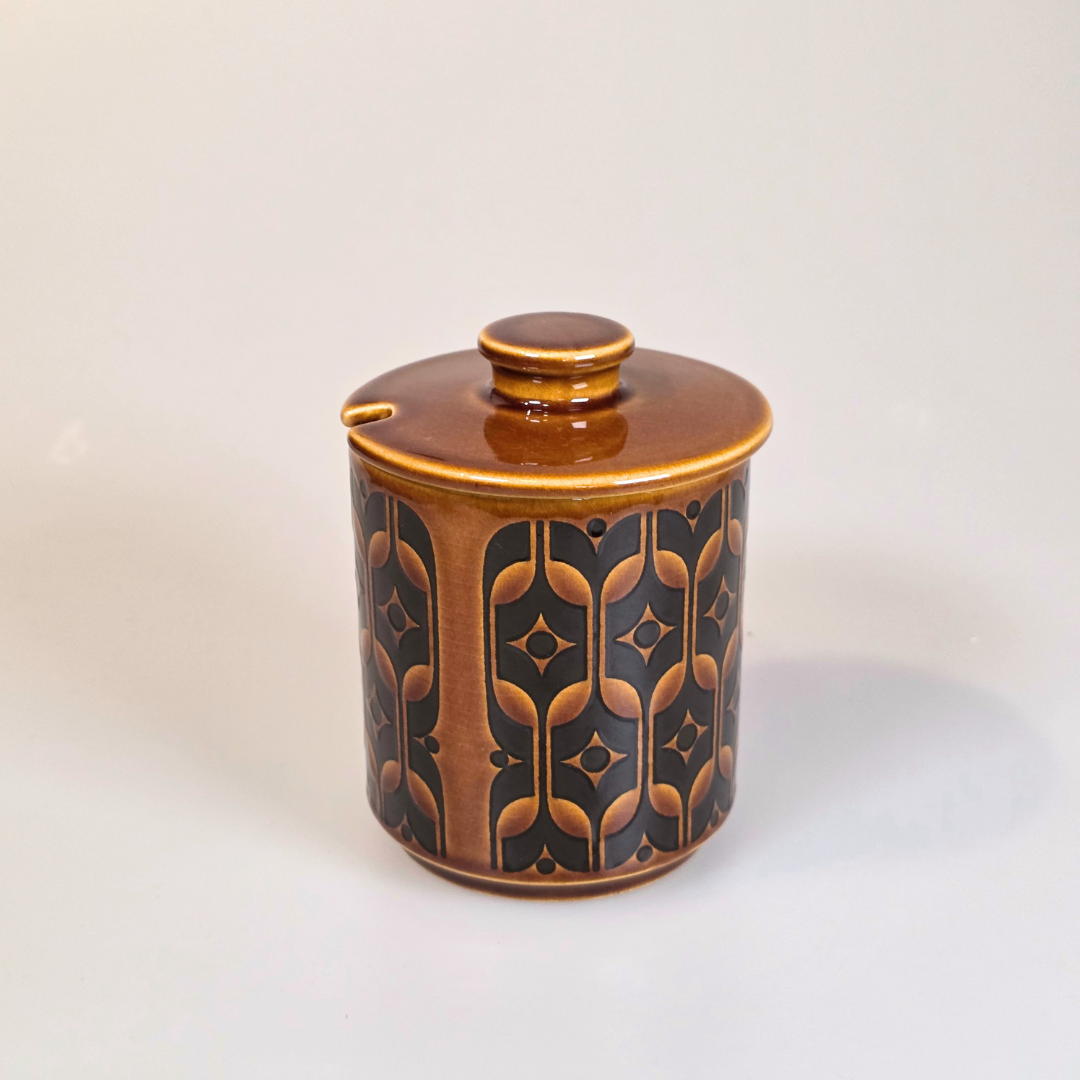Vintage Hornsea | Tall Lidded Sugar Bowl - Heirloom - Autumn Brown
