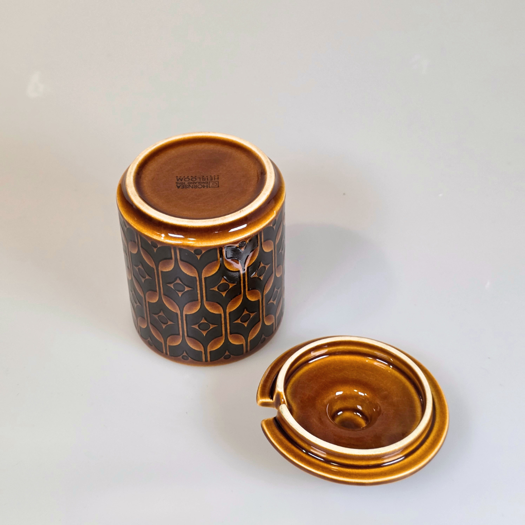 Vintage Hornsea | Tall Lidded Sugar Bowl - Heirloom - Autumn Brown