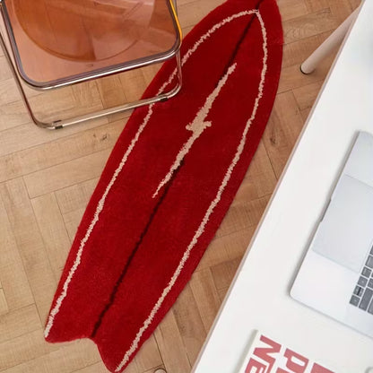 Electric Surfboard - Shaped Area Rug - Red 60cm x 240cm - FAWNE