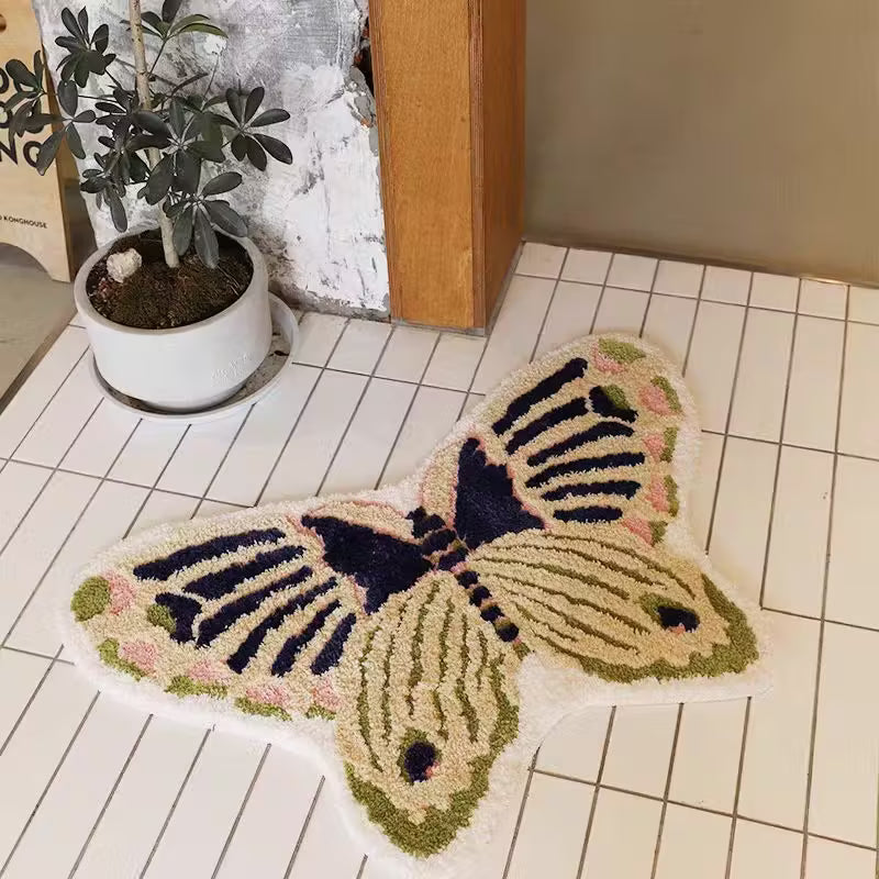 Oh My Butterfly – Shaped Area Rug - Green – 50 × 80 cm