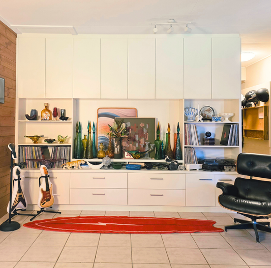Electric Surfboard - Shaped Area Rug - Red 60cm x 240cm