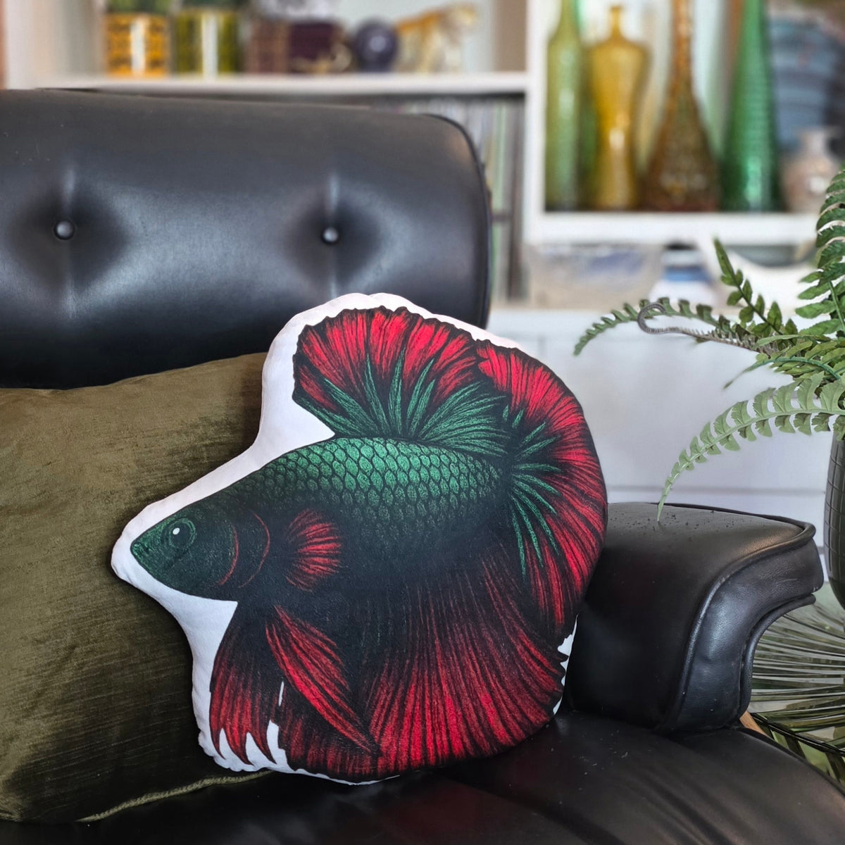 FAWNE Crimson Longfin Betta Fish Cushion - 40cm