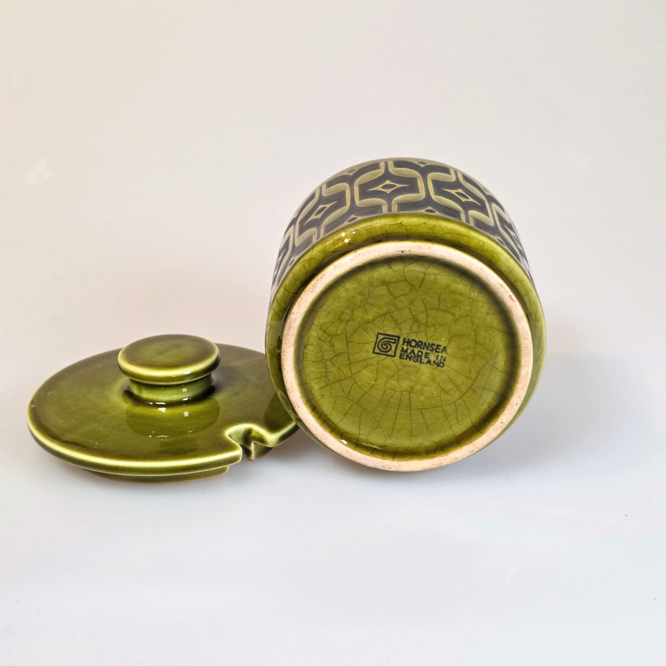 Vintage Hornsea | Short Heirloom Lidded Sugar Bowl - Lakeland Green