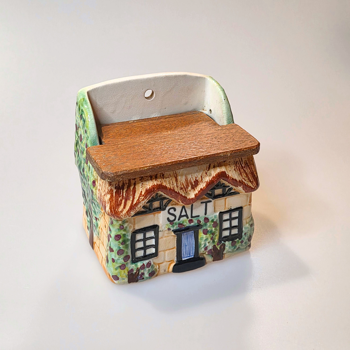 Vintage | Cottage House Shaped Salt Cellar | Japanese Wall Mounted