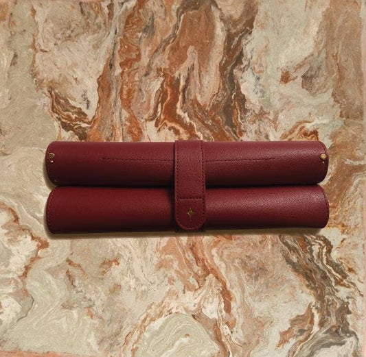 Travel Chess Set - Roll Up - Soft Premium Vegan Leather