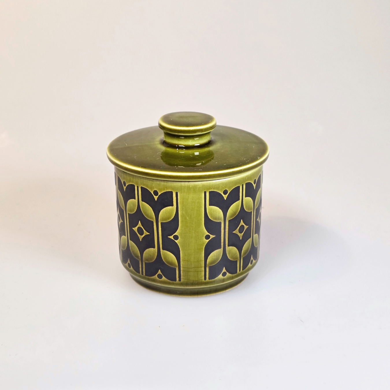 Vintage Hornsea | Short Heirloom Lidded Sugar Bowl - Lakeland Green