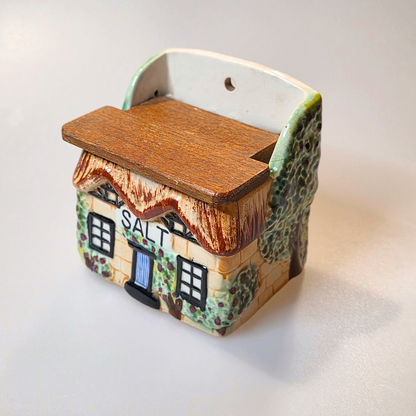 Vintage | Cottage House Shaped Salt Cellar | Japanese Wall Mounted