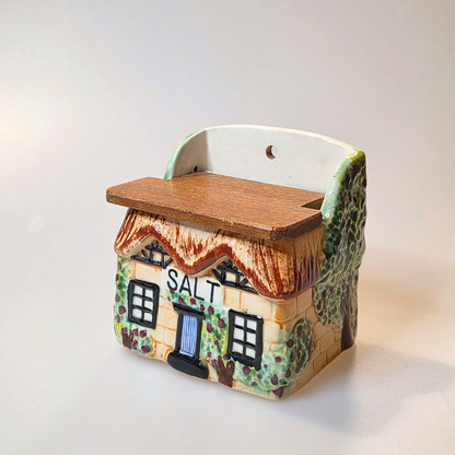 Vintage | Cottage House Shaped Salt Cellar | Japanese Wall Mounted