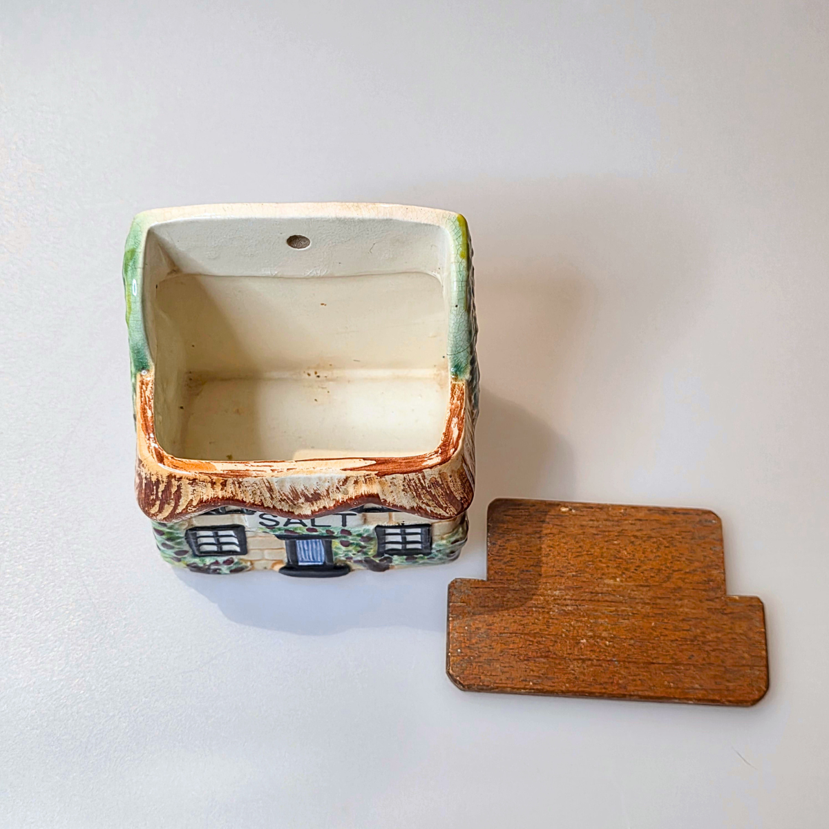 Vintage | Cottage House Shaped Salt Cellar | Japanese Wall Mounted