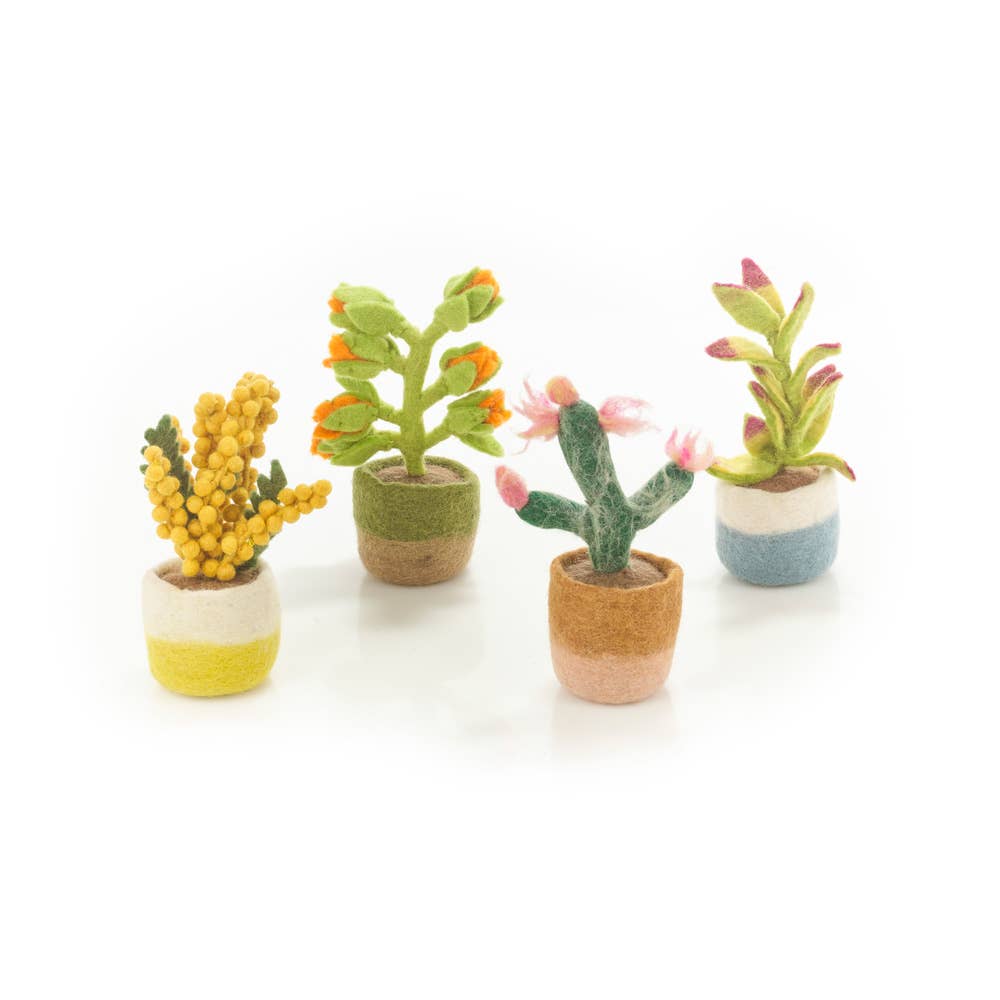 Orange Bloom - Hand Felted - Artificial Plant Decoration - Medium