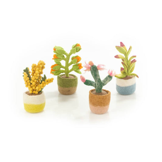Purple Tips - Hand Felted - Artificial Plant Decoration - Medium
