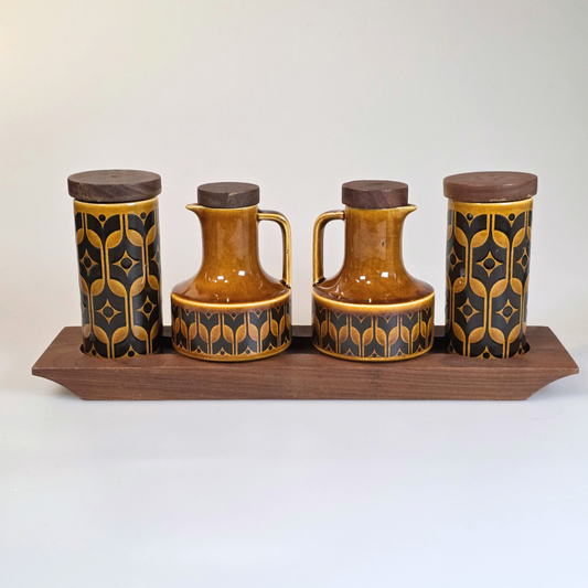 Vintage Hornsea | Heirloom Oil, Vinegar, Salt and Pepper Set - Autumn Brown