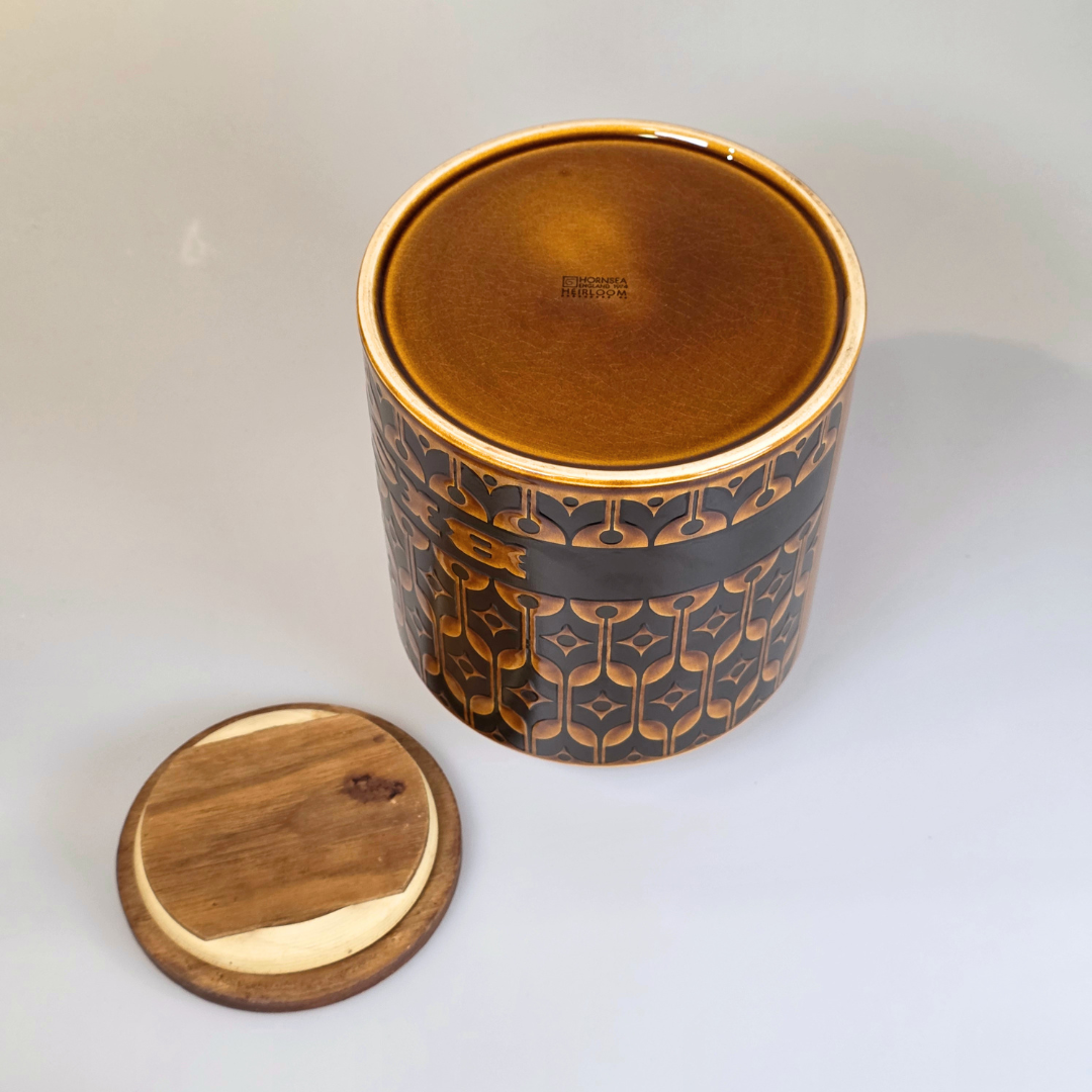 Vintage Hornsea | Large Biscuit Jar Canister - Heirloom - Autumn Brown