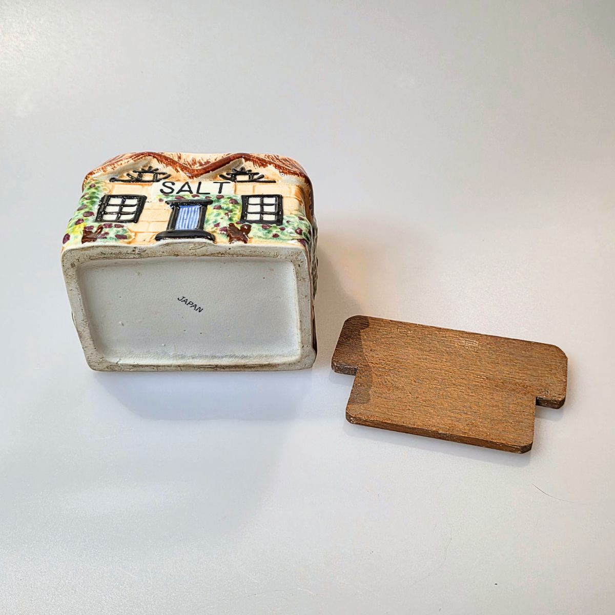 Vintage | Cottage House Shaped Salt Cellar | Japanese Wall Mounted