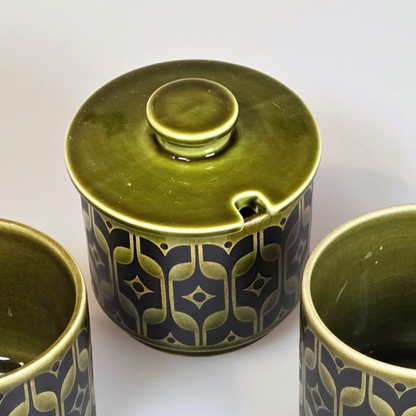 Vintage Hornsea | Short Heirloom Lidded Sugar Bowl - Lakeland Green
