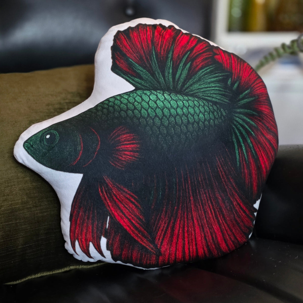 FAWNE Crimson Longfin Betta Fish Cushion - 40cm