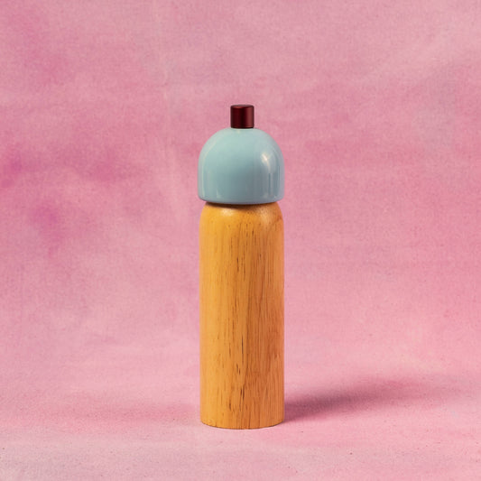 Salt and Pepper Grinder | Light Blue and Burgundy | Medium
