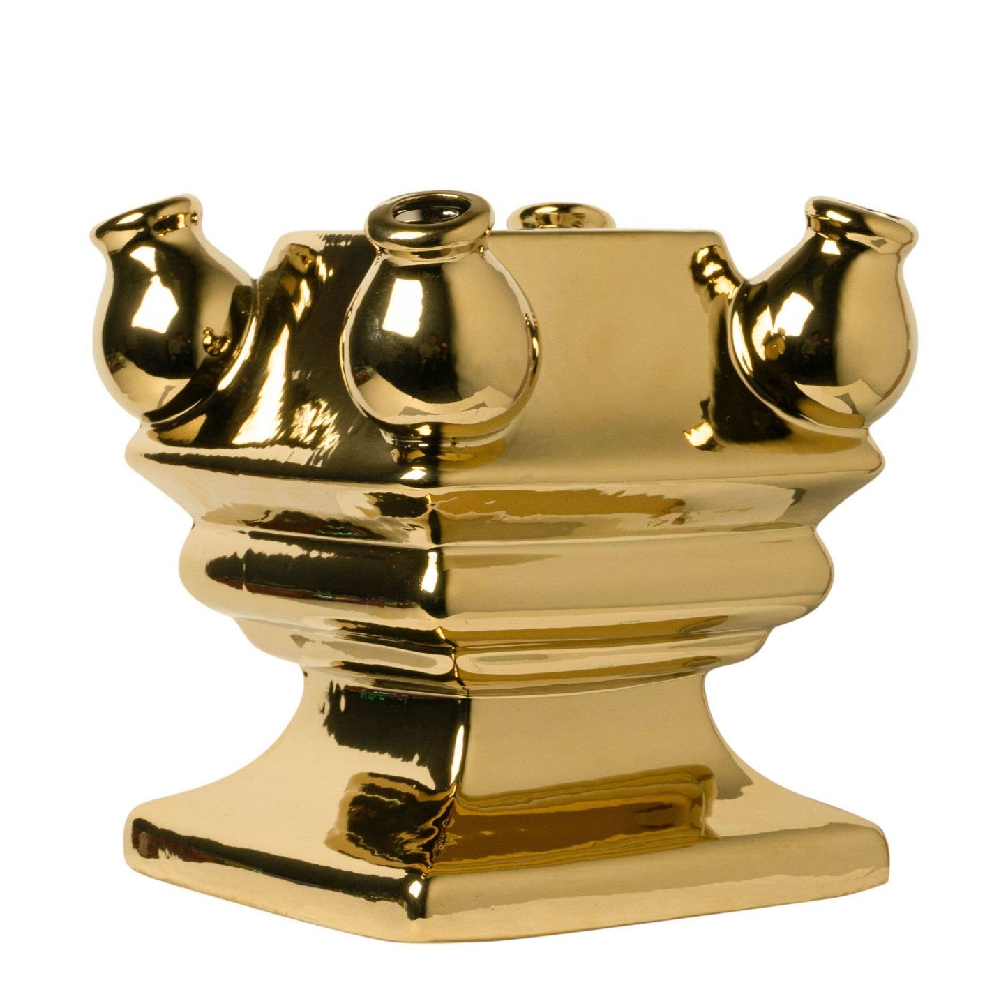 Stack Madness ✦ Build Your Own Vase ✦ Gold Chrome Base