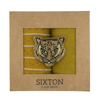 Sock box duo with Tiger Head Brooch - Sunshine Lyon & Sienna