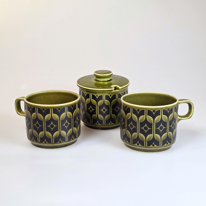 Vintage Hornsea | Short Heirloom Lidded Sugar Bowl - Lakeland Green