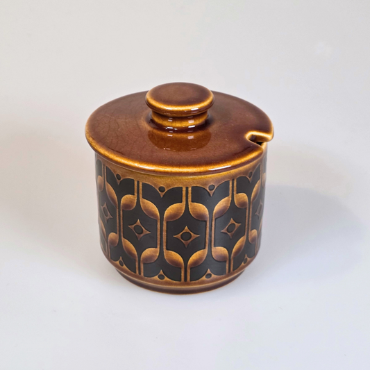 Vintage Hornsea | Short Heirloom Lidded Sugar Bowl - Autumn Brown