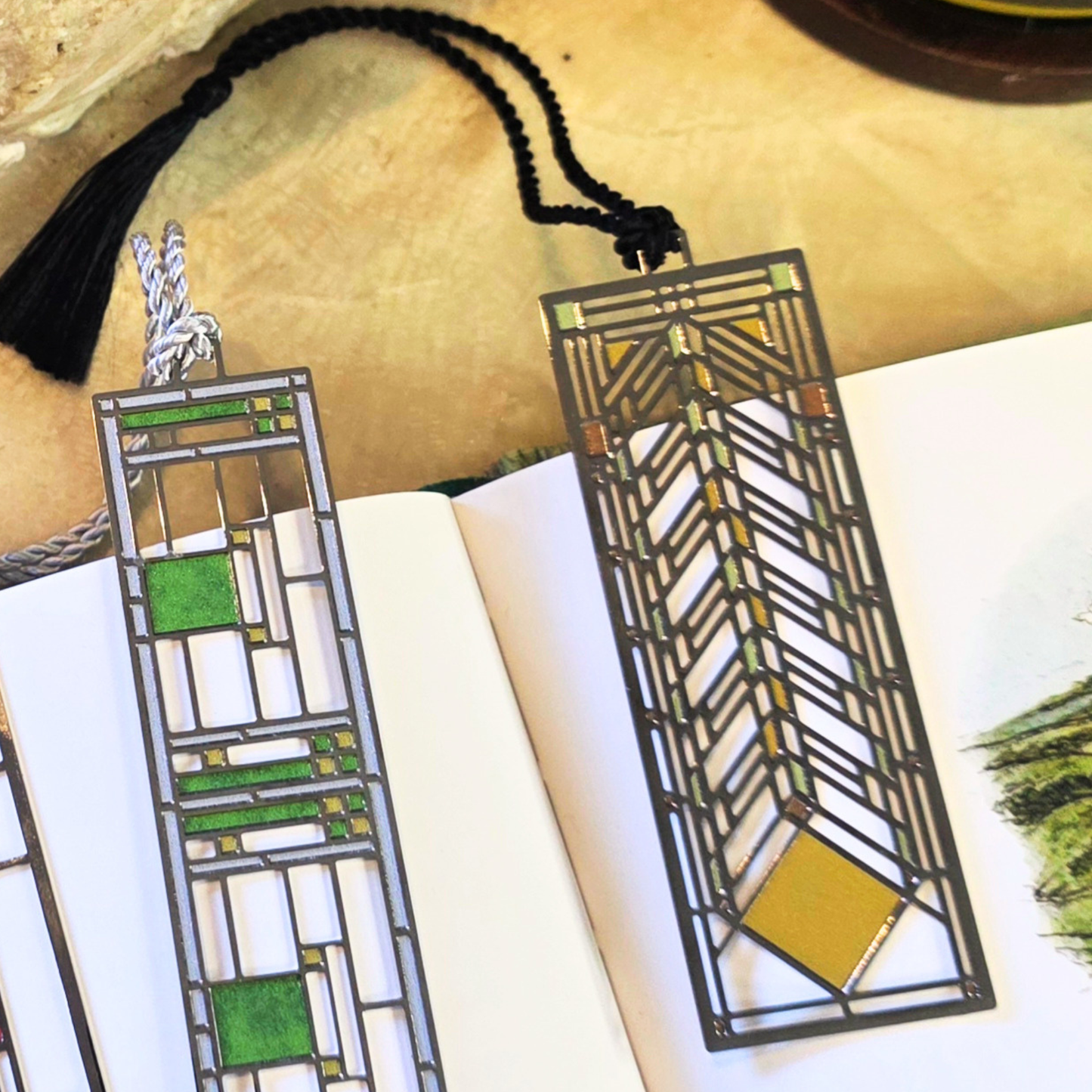 Frank Lloyd Wright | Heath House | Metal Bookmark - Free Shipping