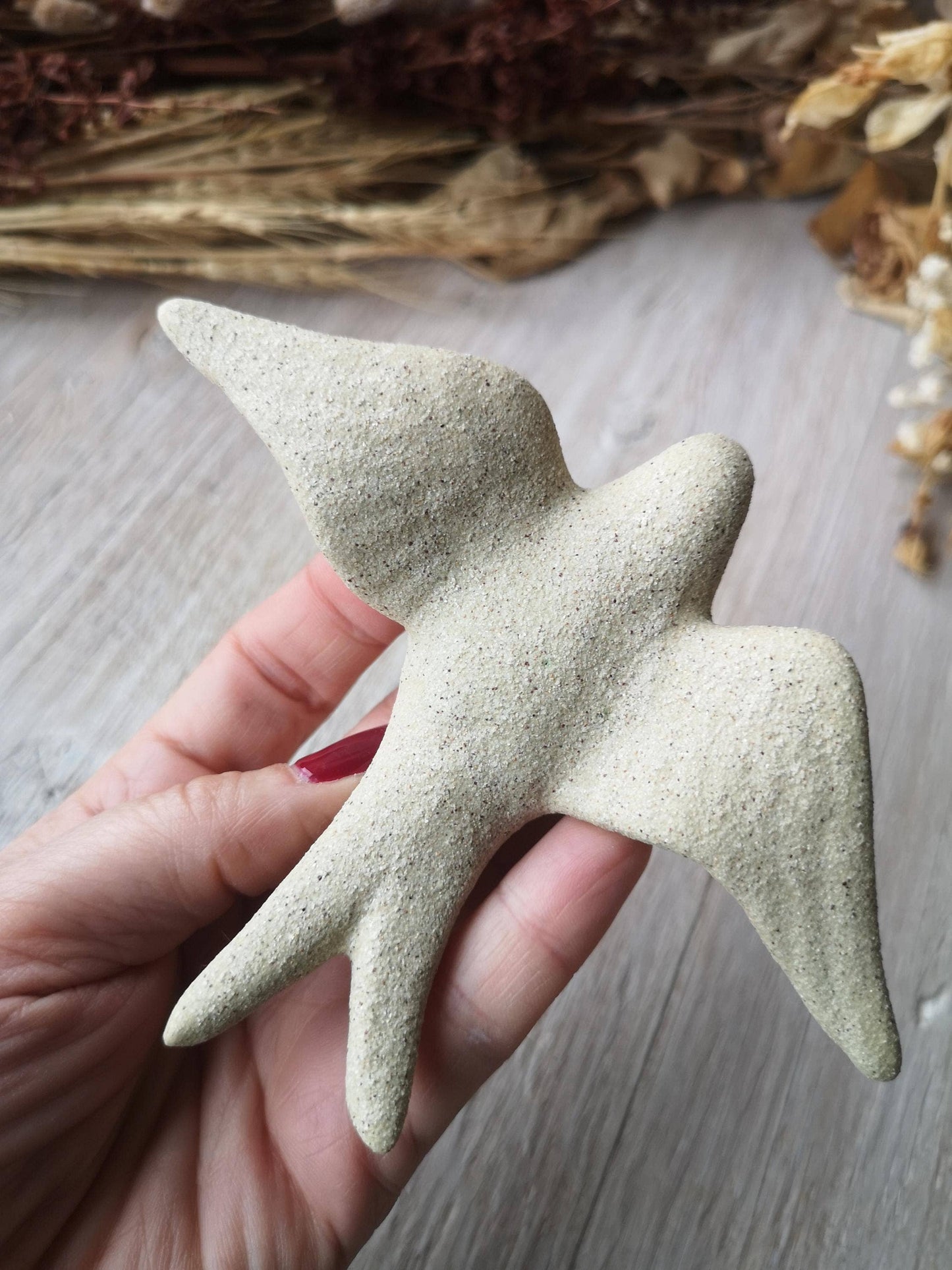 Portuguese Ceramic Swallows – Sandstone – Set of 3