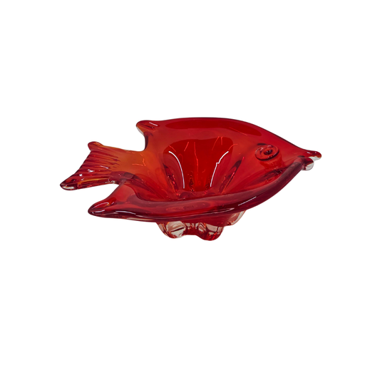 Vintage | Red Fish Shaped - Art Glass Bowl - FAWNE