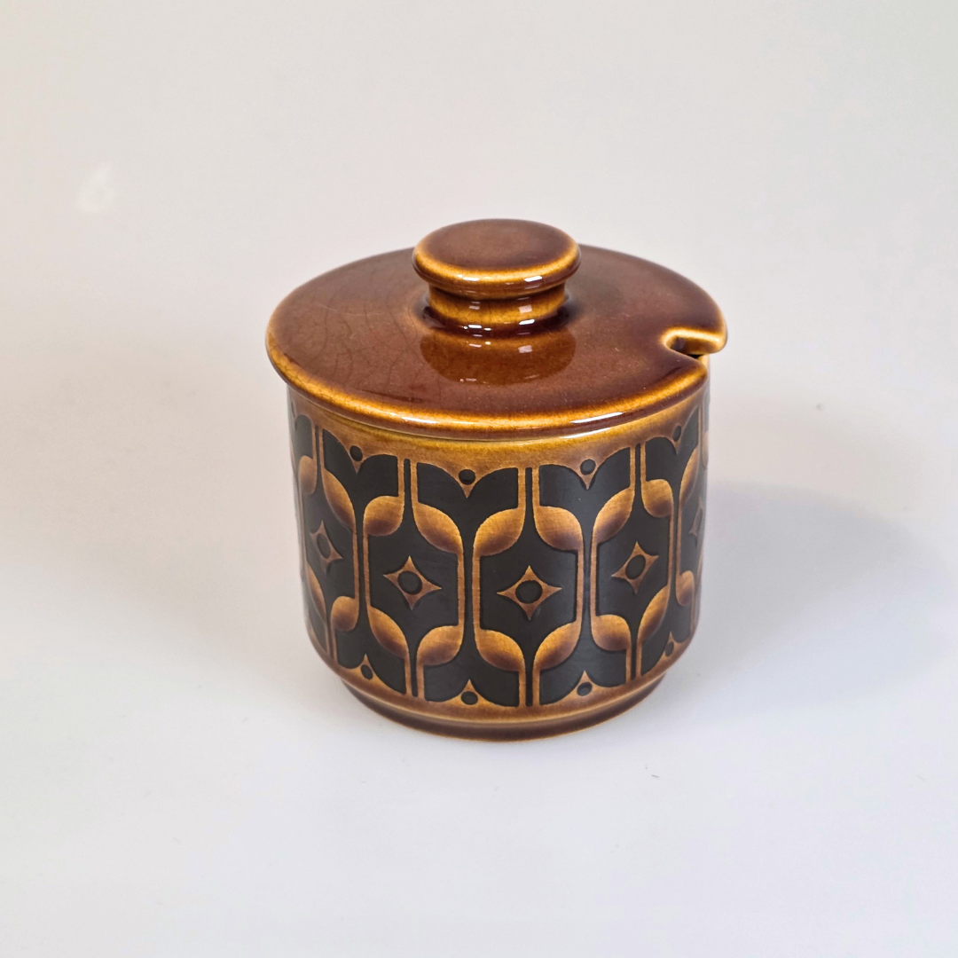 Vintage Hornsea | Short Heirloom Lidded Sugar Bowl - Autumn Brown